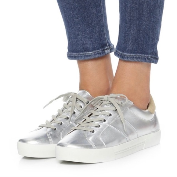 JOIE SILVER LEATHER SNEAKERS - Picture 7 of 7